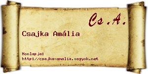 Csajka Amália névjegykártya
